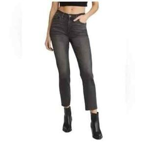 Edwin jeans mid-Rise Straight Leg Jeans - Washed Charcoal